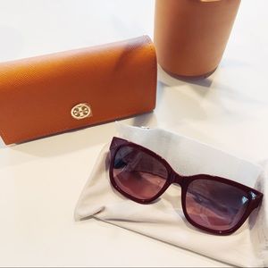 Tory Burch Accessories - Tory Burch Bordeaux Red Gradient Sunglasses Tory Burch Accessories - Tory Burch Bordeaux Red Gradient Sunglasses